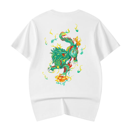 T-shirt brodé Kirin émeraude KH759