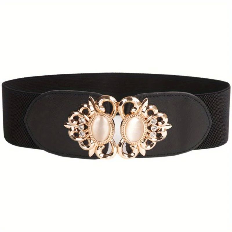 Elegant Retro Metal Buckle Belt Women