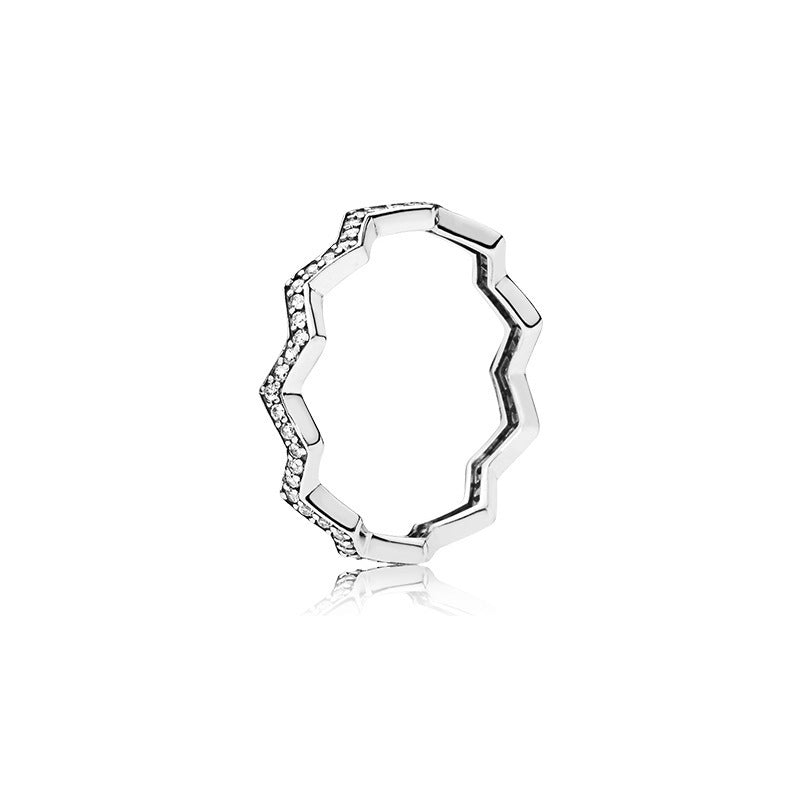 White Copper Plating Fashion Multilateral Ring