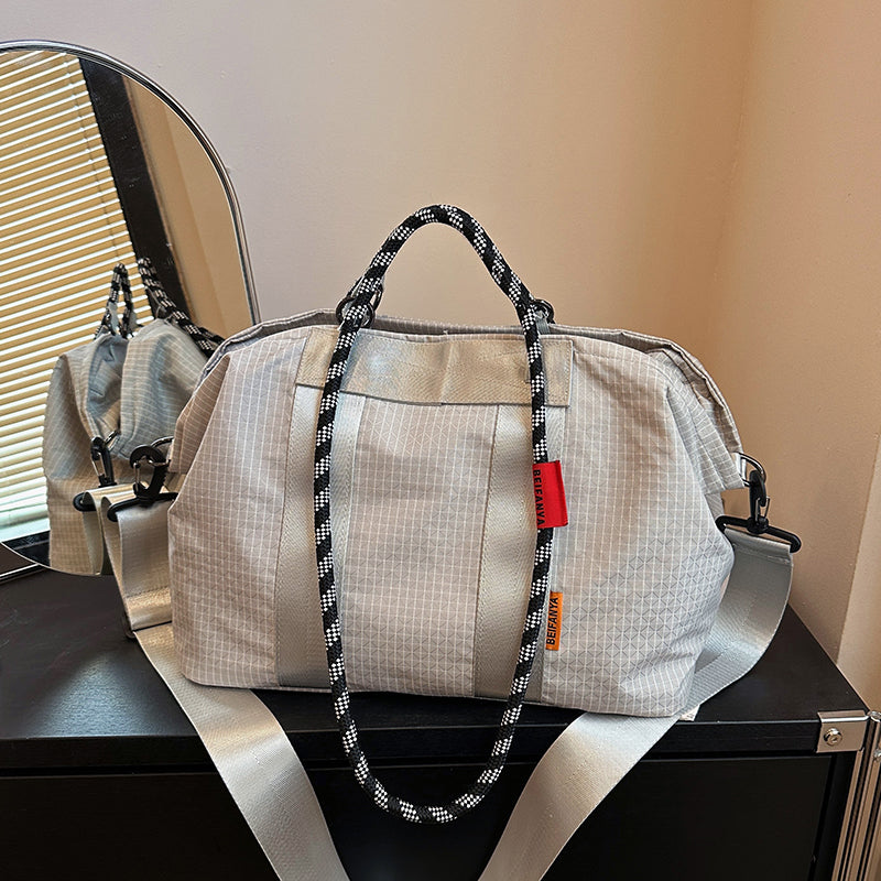 Grid Pattern Large Capacity Tote Bag