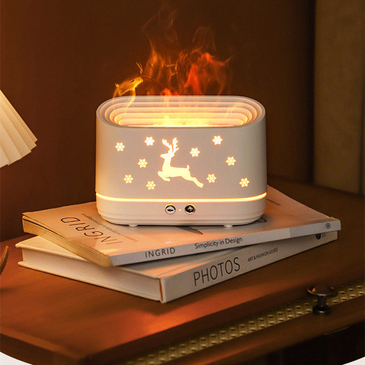 Elk Flame Humidifier Diffuser Christmas Lamp