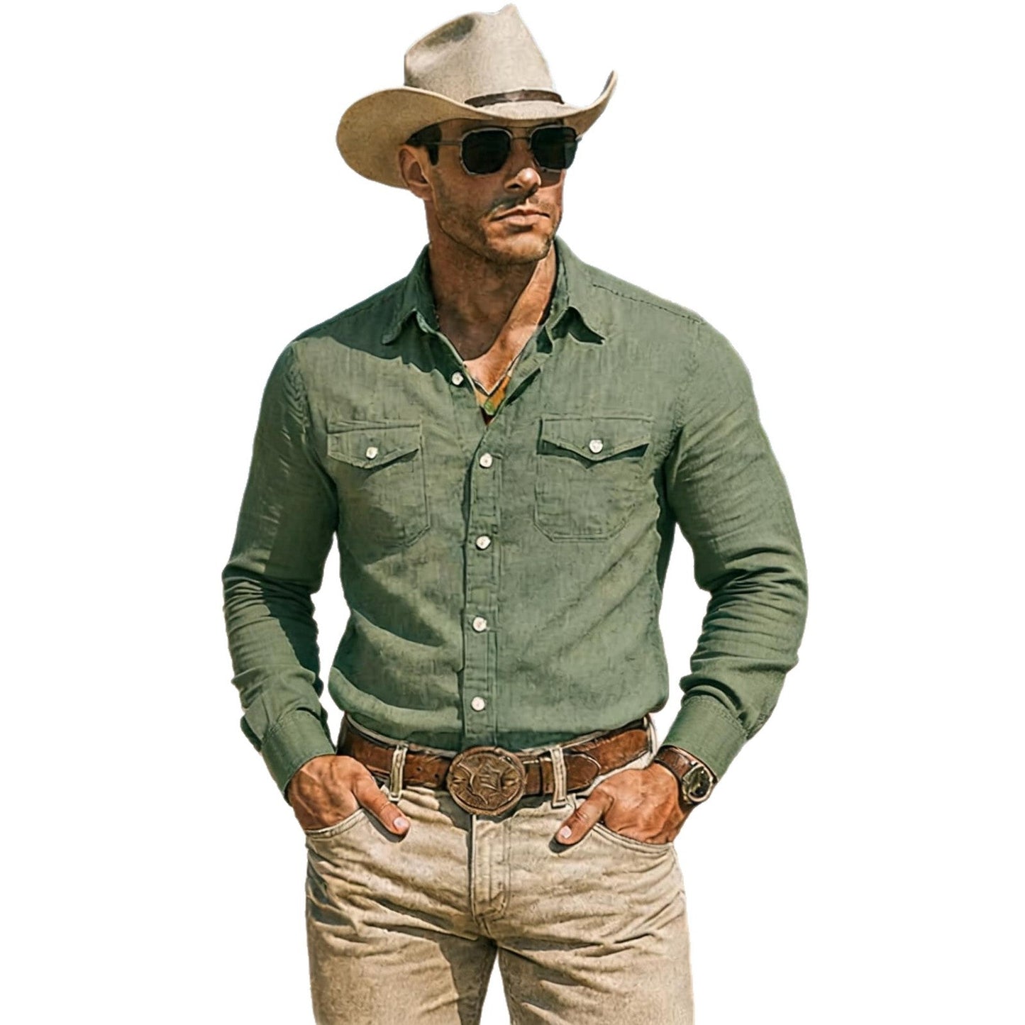 Mens Fashionable Loose-Fit Lapel Shirt For Summer