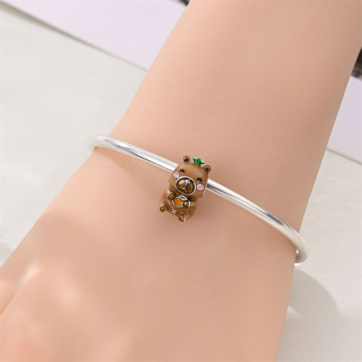 Silver-Plated Cute Pet Animal Beaded Bracelet For Women