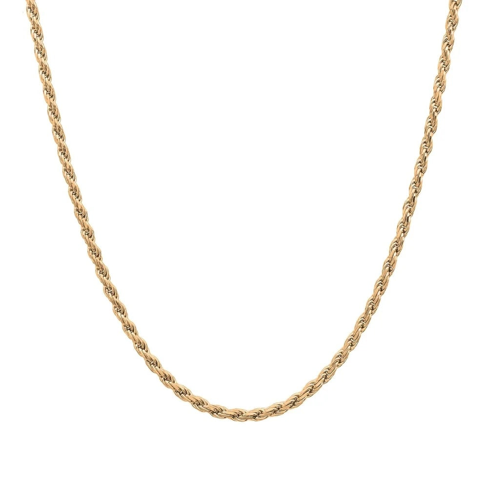 Halskette aus 925er Sterlingsilber mit 18 Karat Goldauflage und Kordelkette