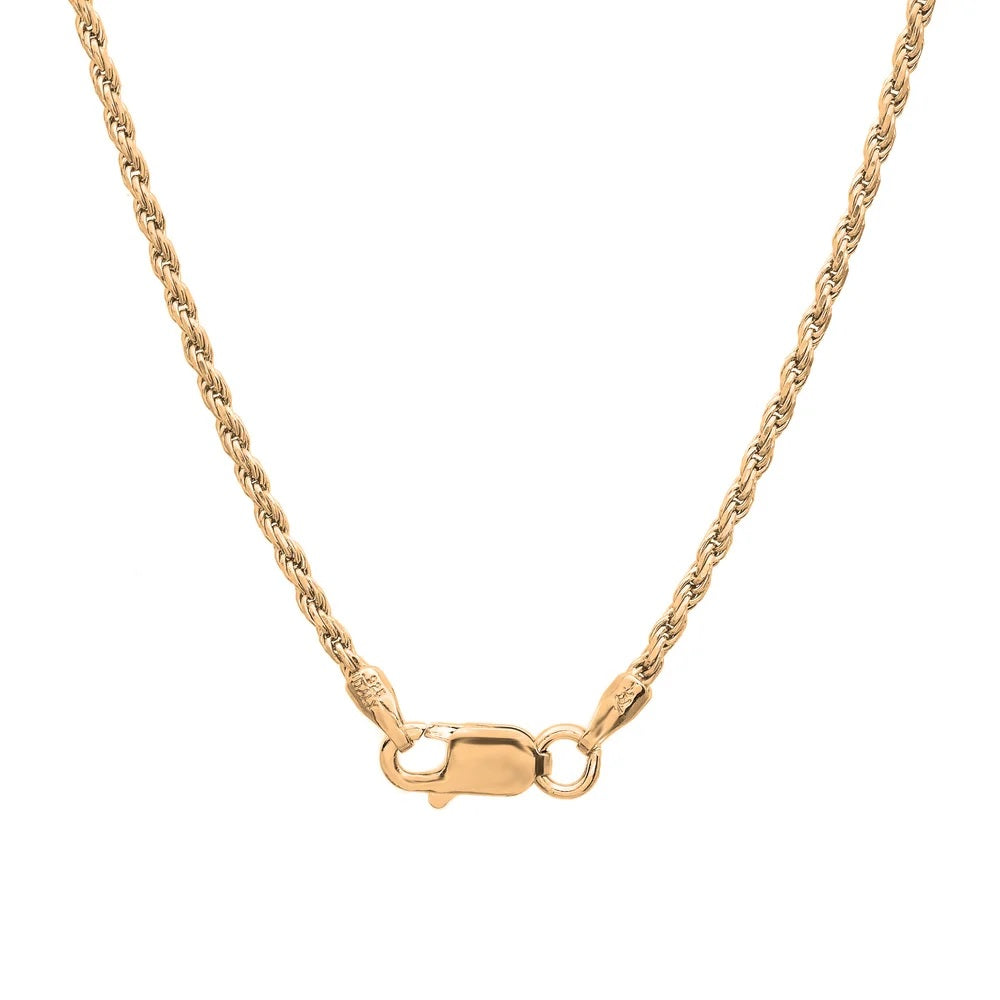 Halskette aus 925er Sterlingsilber mit 18 Karat Goldauflage und Kordelkette