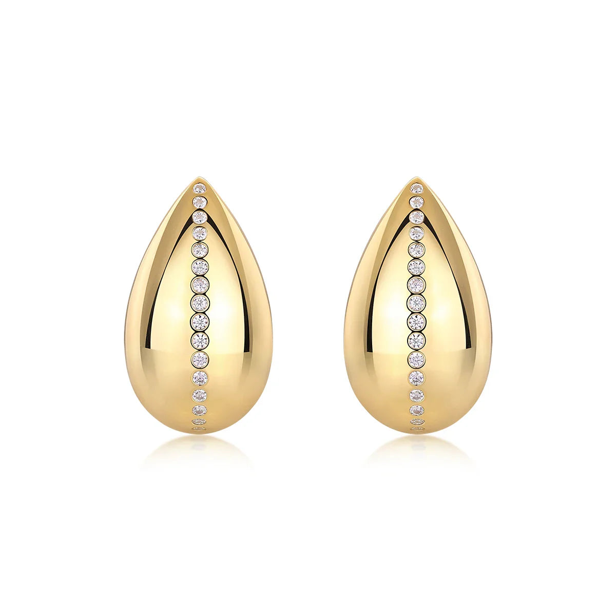 18K Gold Plated Teardrop Moissanite Stud Earrings 925 Sterling Silver