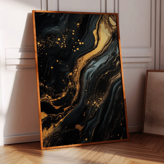 Obsidienne ruée avec des étincelles dorées