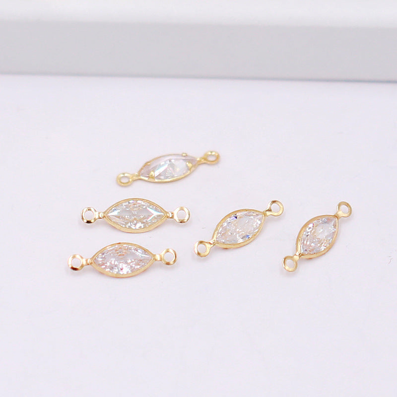 Geometric Zircon Bezel Set Pendant - Gold Plated Color Retention Charm for DIY Earring Jewelry Making Accessories