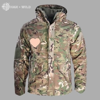 Men's Outdoor Tactical Camouflage Padded Windproof Hardshell Jacket