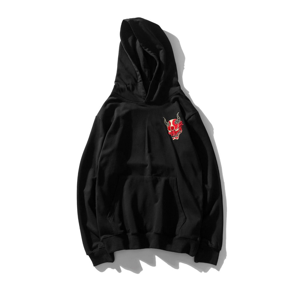 KH9060 Roter Dämon Stickerei Hoodie