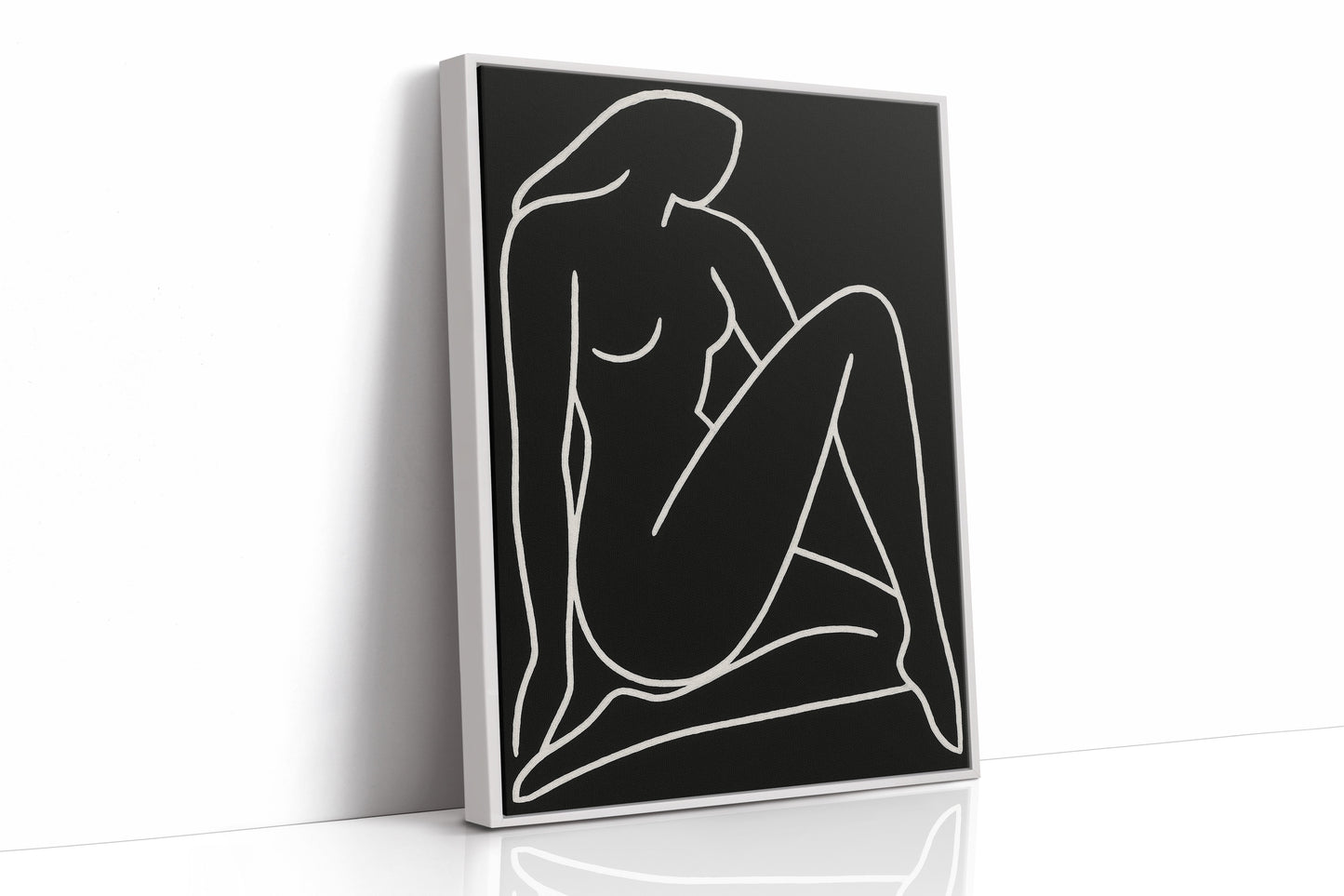 Reclining Muse in White Ink