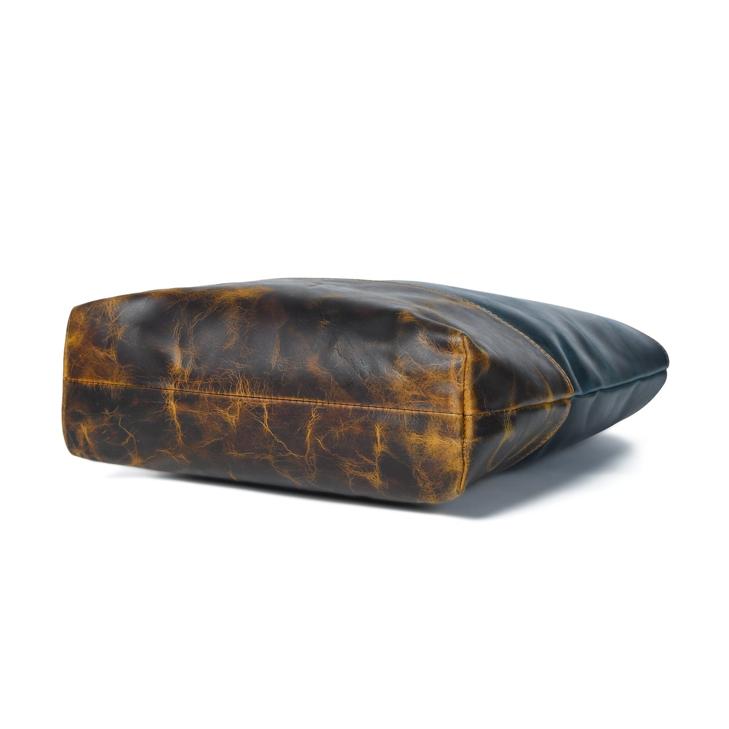 Blaue Leder-Einkaufstasche für Damen