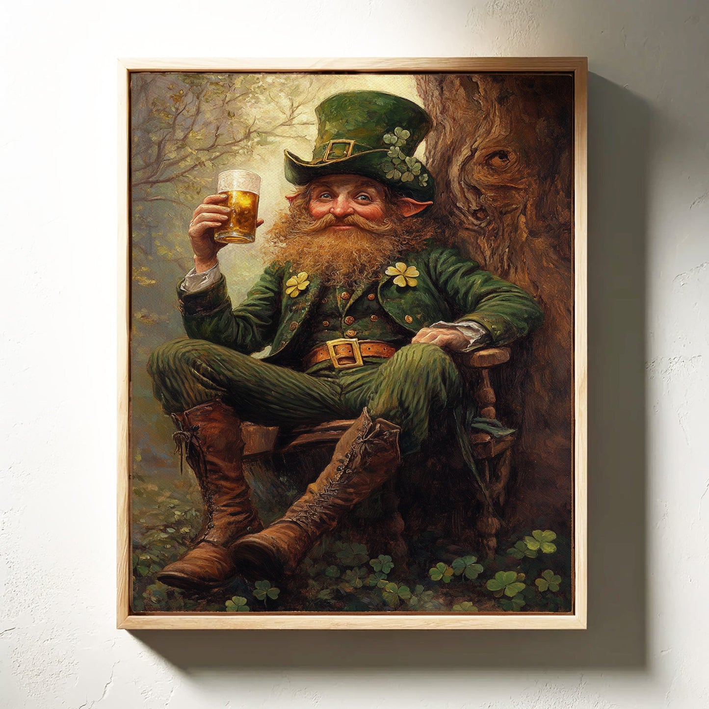 Le lutin chanceux : toile murale sur le folklore irlandais