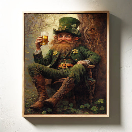 Le lutin chanceux : toile murale sur le folklore irlandais