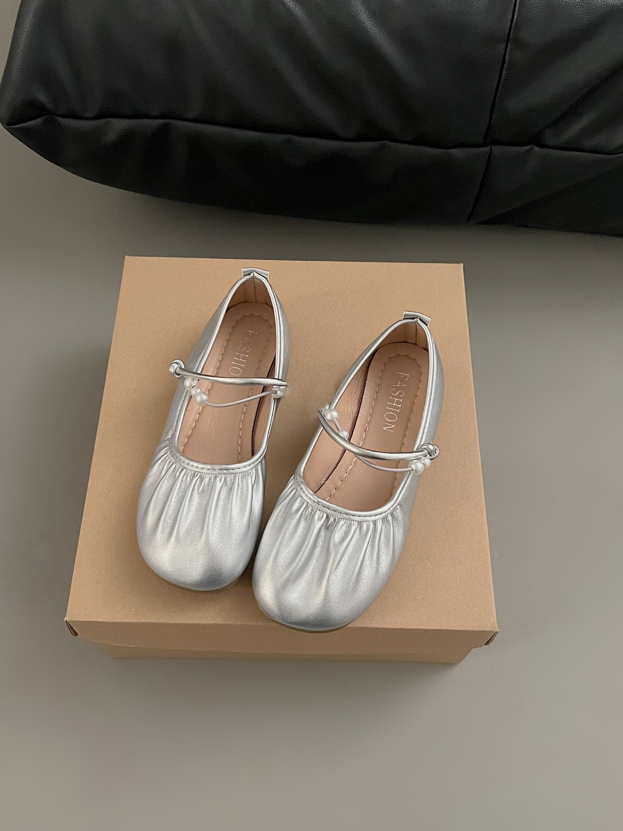 2026 Fall New Silver Mary Jane Loafers, French Gentle Shallow Vamp Flats Women Dress Shoes For Skirts