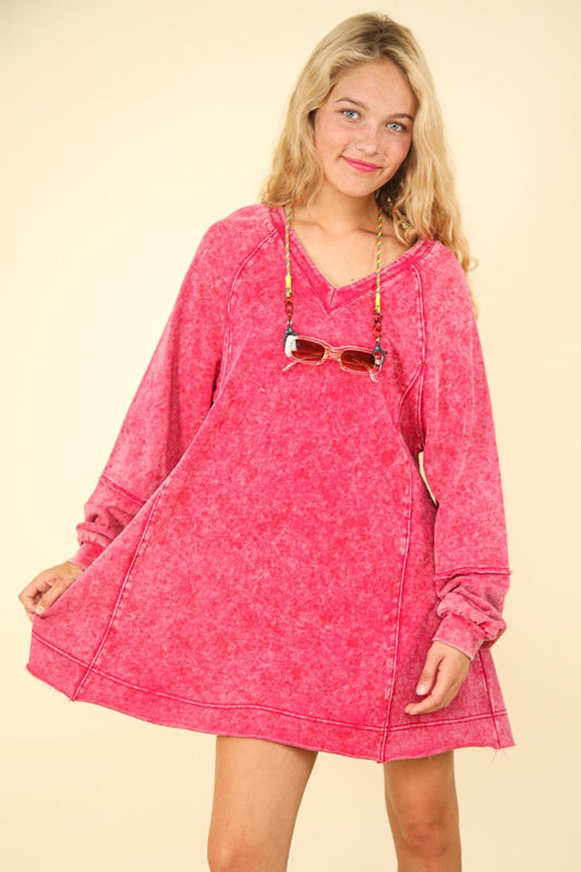 Mineral Washed Oversized A-Line Mini Dress – Vintage Mini Dress, Relaxed Fit Dress, Casual Chic Dress, A-Line Dress, Oversized Dress, Comfortable Fashion