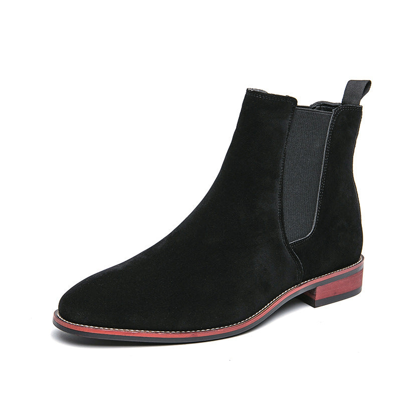 Short Suede Chelsea High Top Ankle Boots
