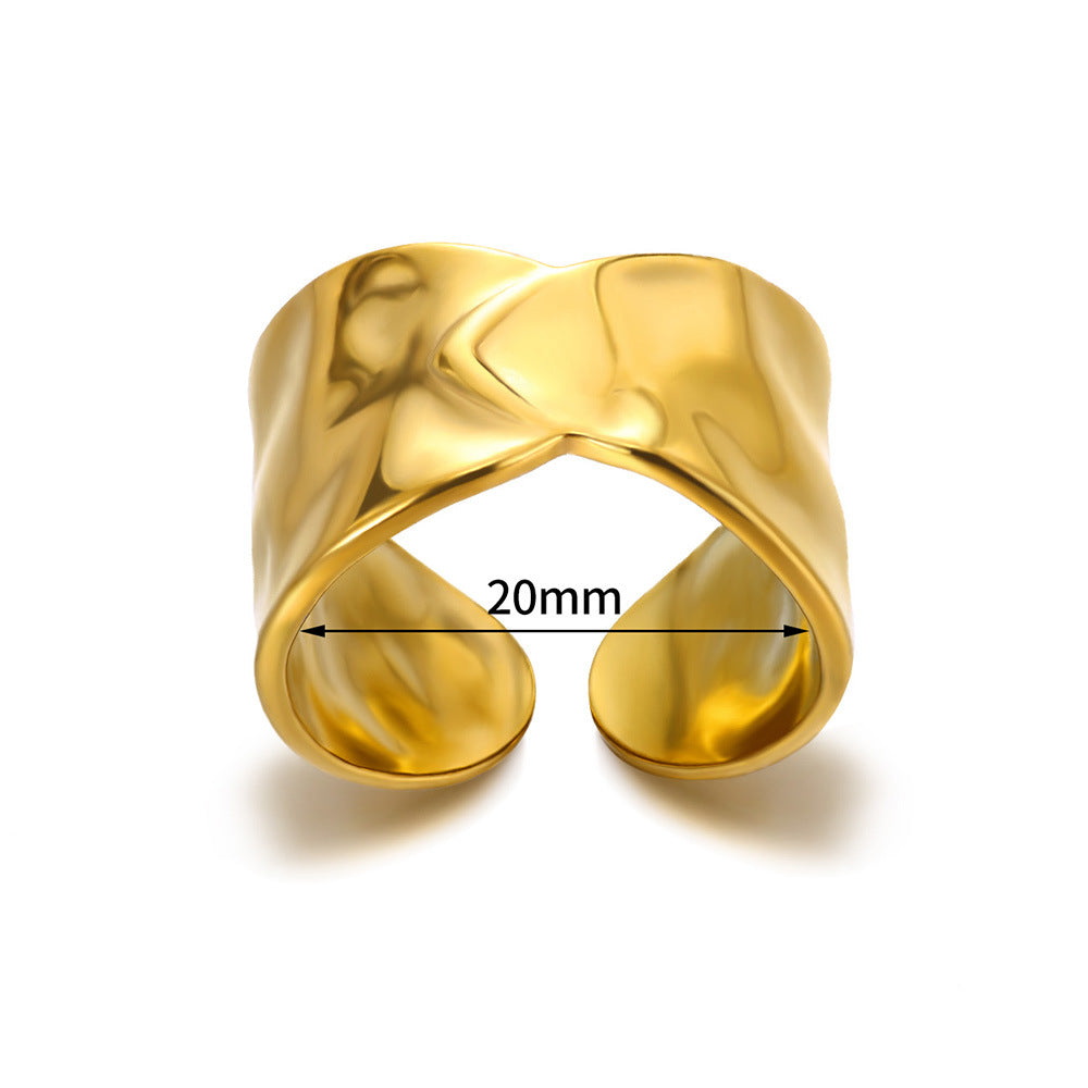 Geometric Line-cut Hollow Mens And Womens Ring