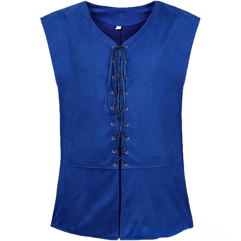 Retro Steampunk Vest Mens Lace-Up Waistcoat