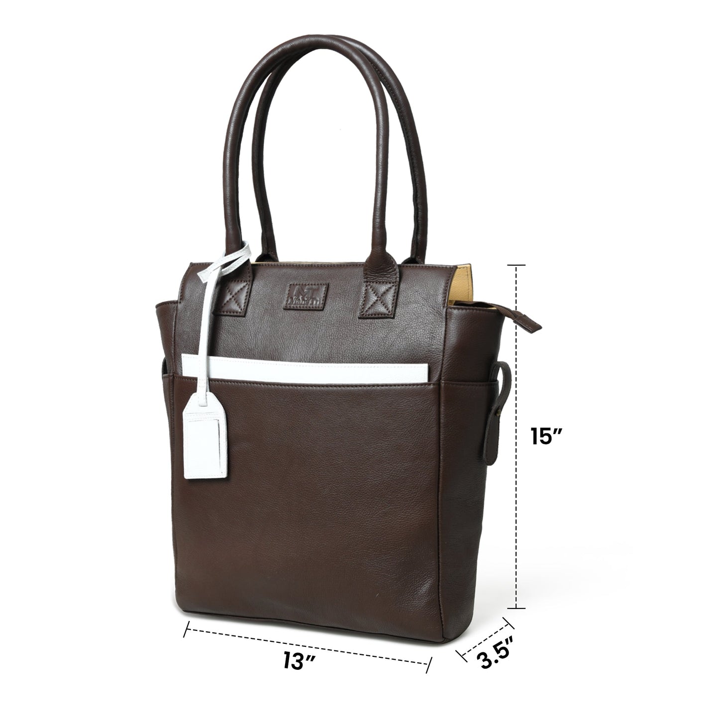 Kastanie Charm Braune Leder Tragetasche