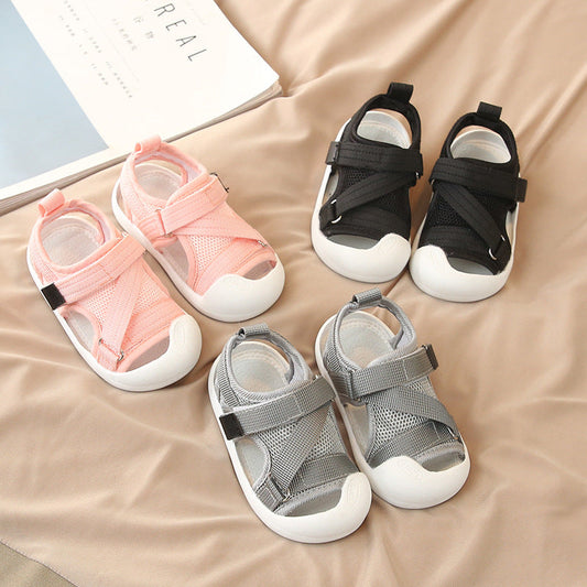 Flexible Boys Girls Breathable Mesh Shoes Slip-proof Soft Sole Shoes Baby Casual Toddler Shoes