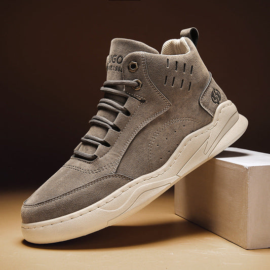 Chaussures décontractées de haute qualité pour hommes d'affaires Tendance mode Chaussures de sport en cuir pour hommes Confortables à lacets Antidérapantes Chaussures de marche en cuir de luxe Antidérapantes Bottes de randonnée Légères d'extérieur
