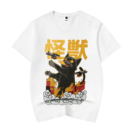 YeT009 Catzilla Zerstörungs-T-Shirt