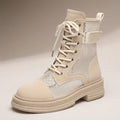 Women's Lace-Up Mesh Cutout Ankle Boots
