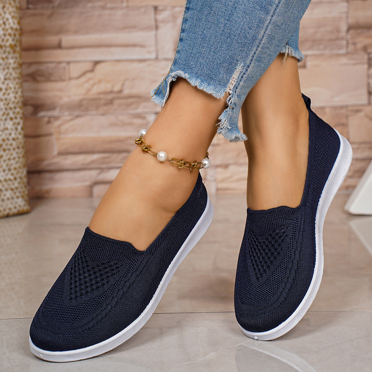 Flyknit Shoes Casual Loafers Foreign Trade  Soft Soles