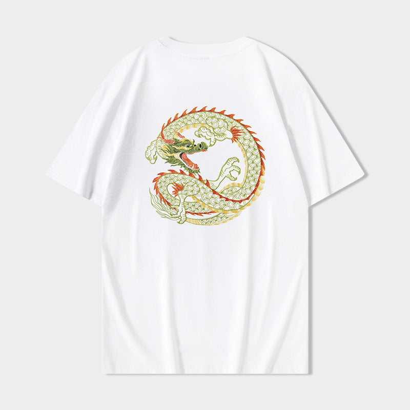 KH866 Golden Dragon Besticktes T-Shirt