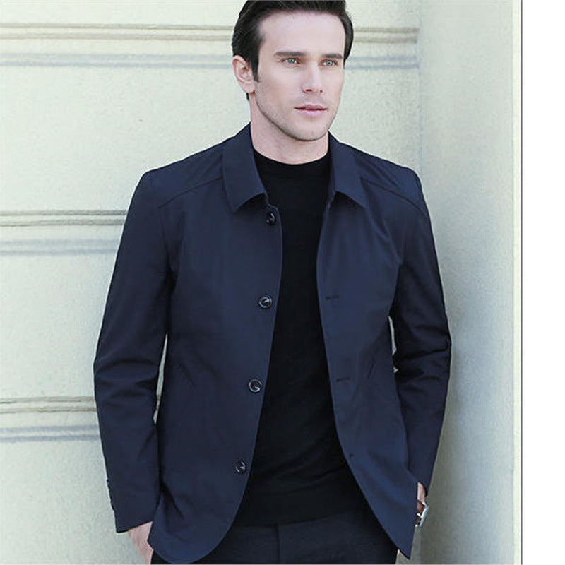 Turn-down Collar Dad-style Button-up Casual Summer Jacket