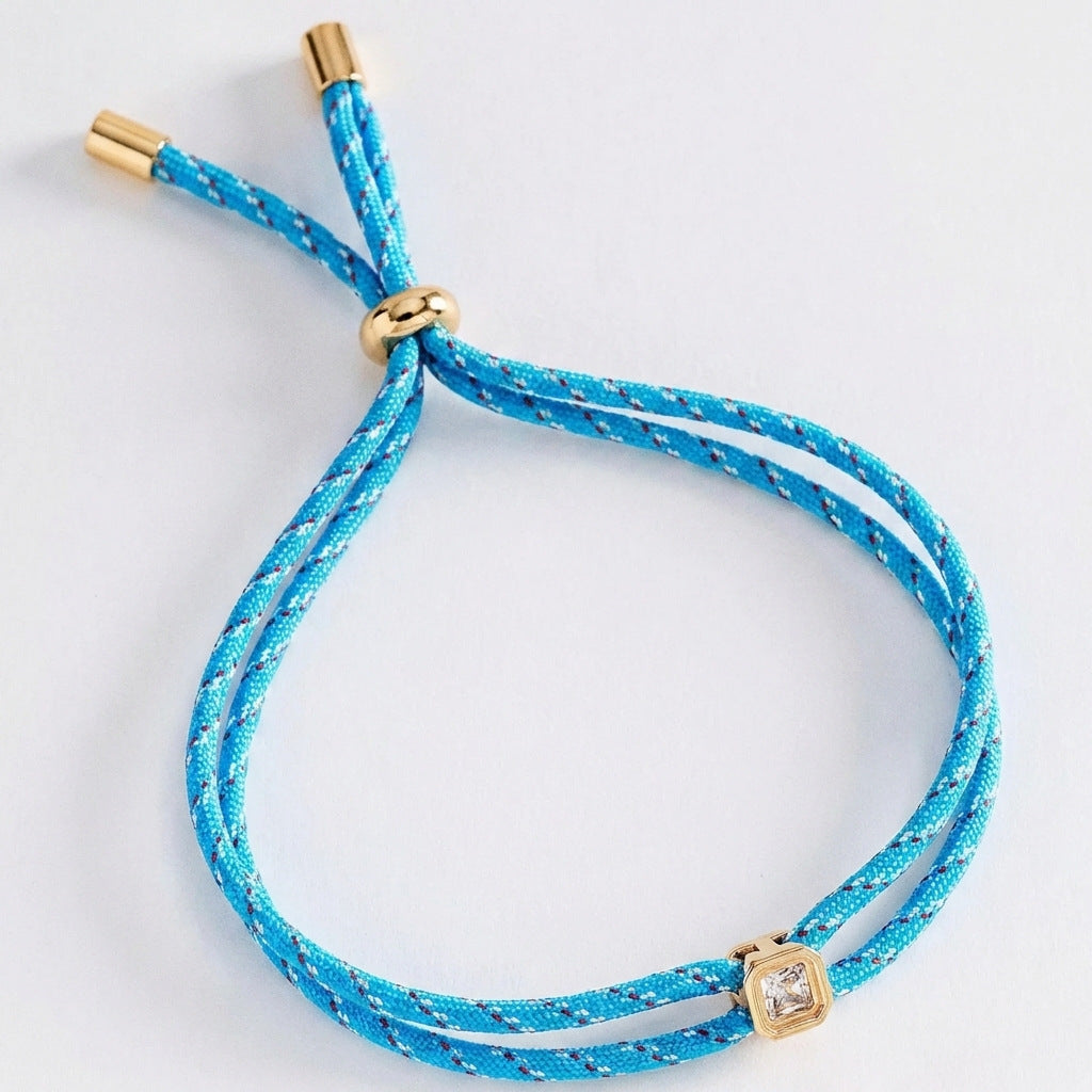 Double-rope Knotted Necklace Layered With A Band