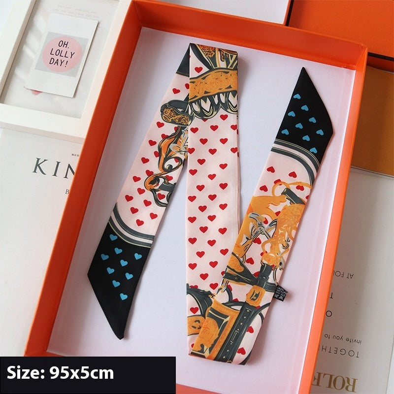 Thin Ribbon Bag Handle Decoration Scarf