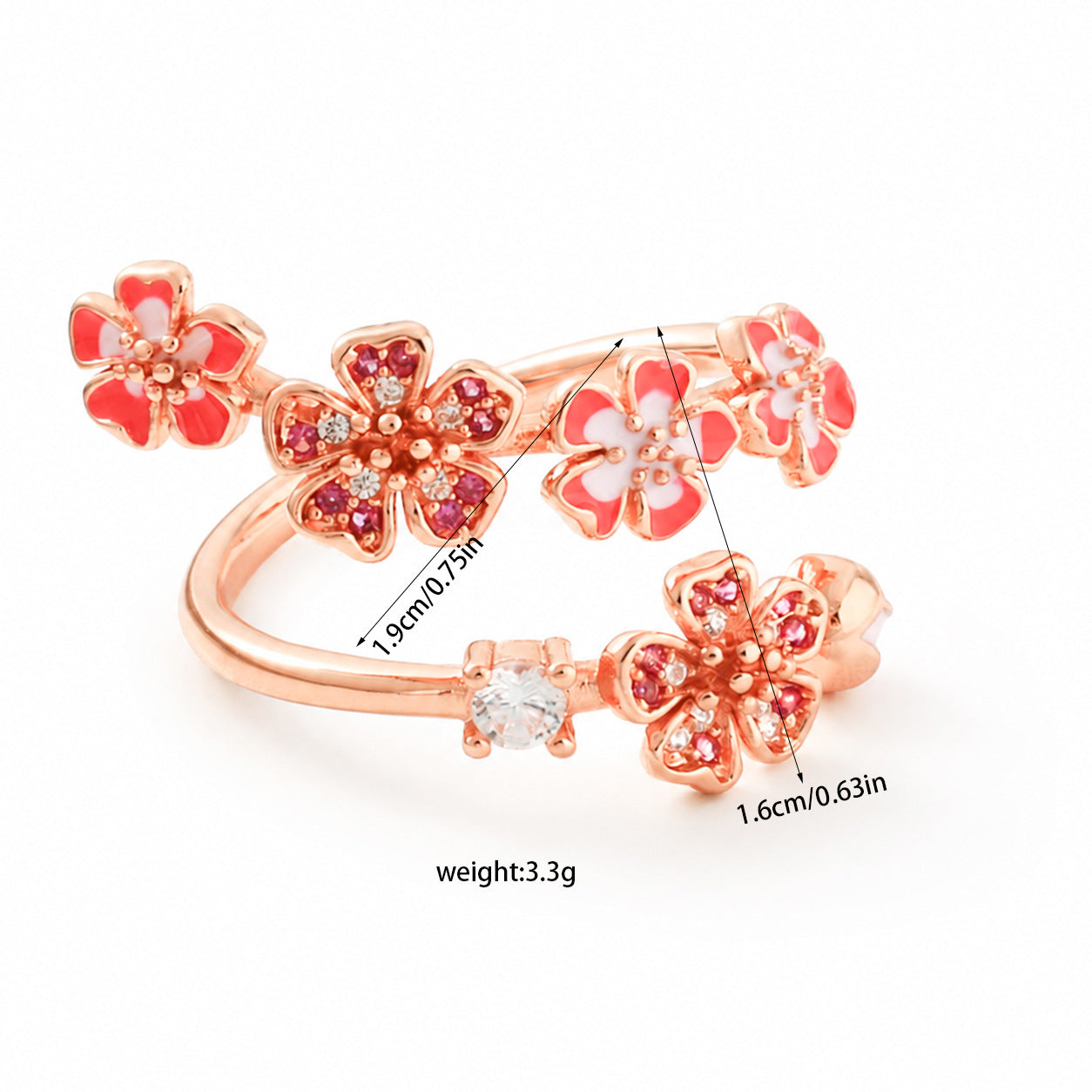 Exquisite And Elegant Flower Cluster Ring For Women