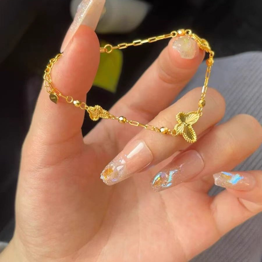 Womens Gold Laser Butterfly Bracelet