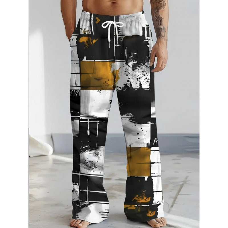 European And American Versatile Wide-leg Mens Pants