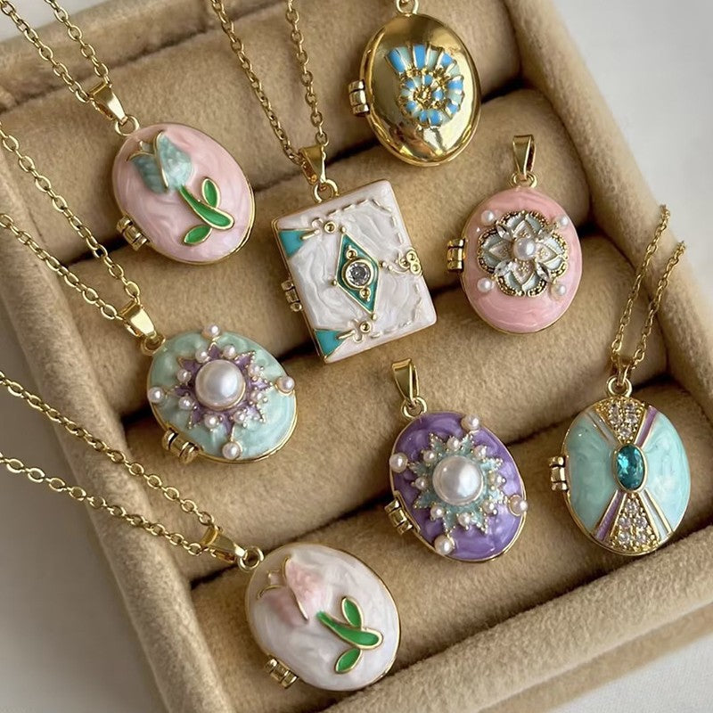 Personality Trend Retro Painted Necklace Pendant