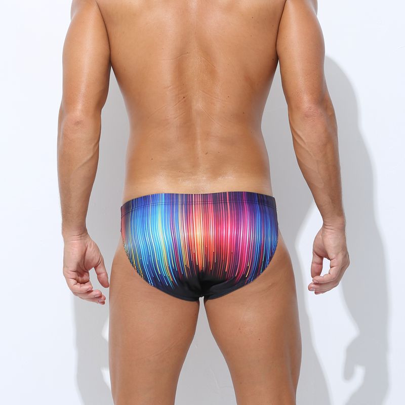 Men's Swimwear Printed Youth Swimming Trunks