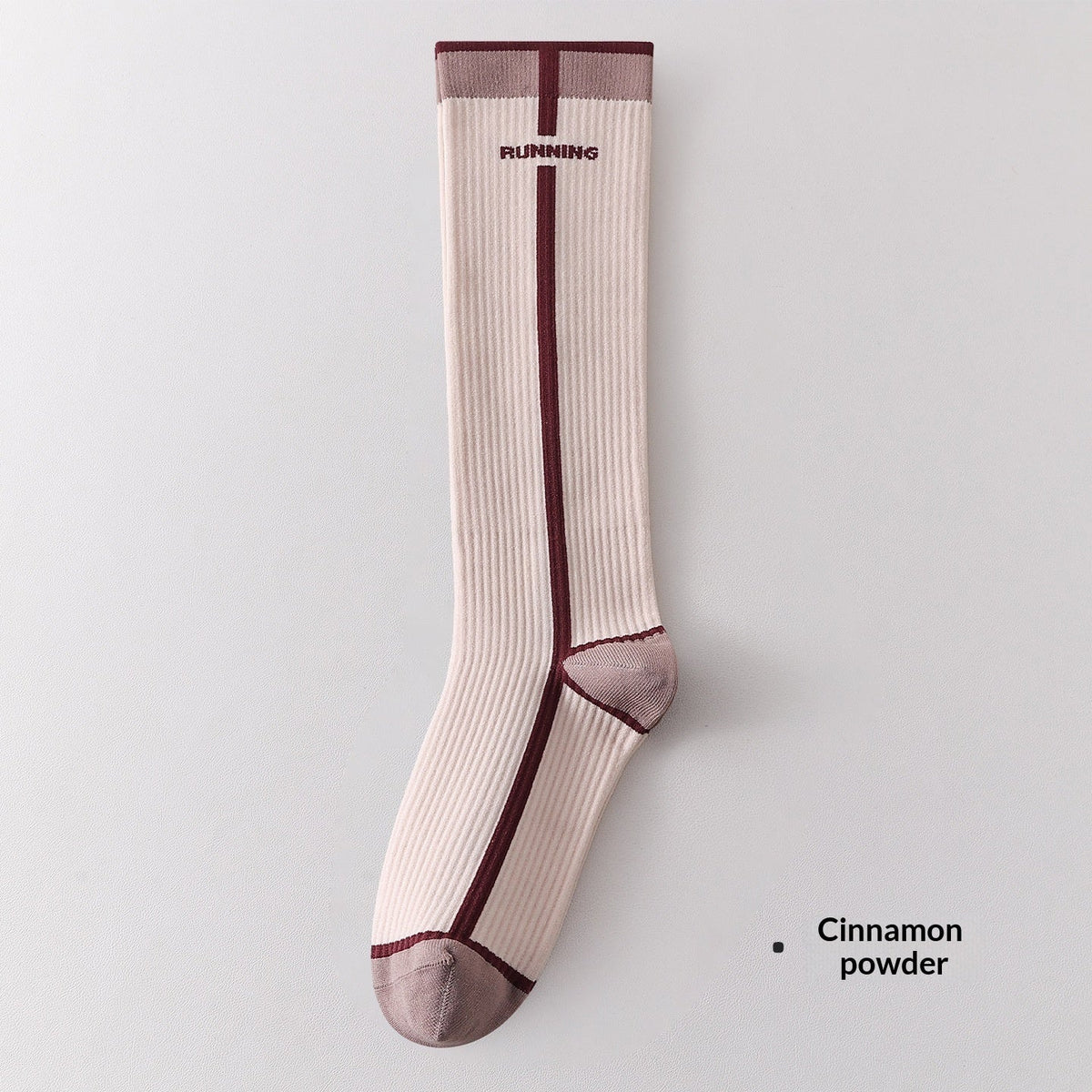 Womens Gradient-compression Calf Socks With Color-block Stripes
