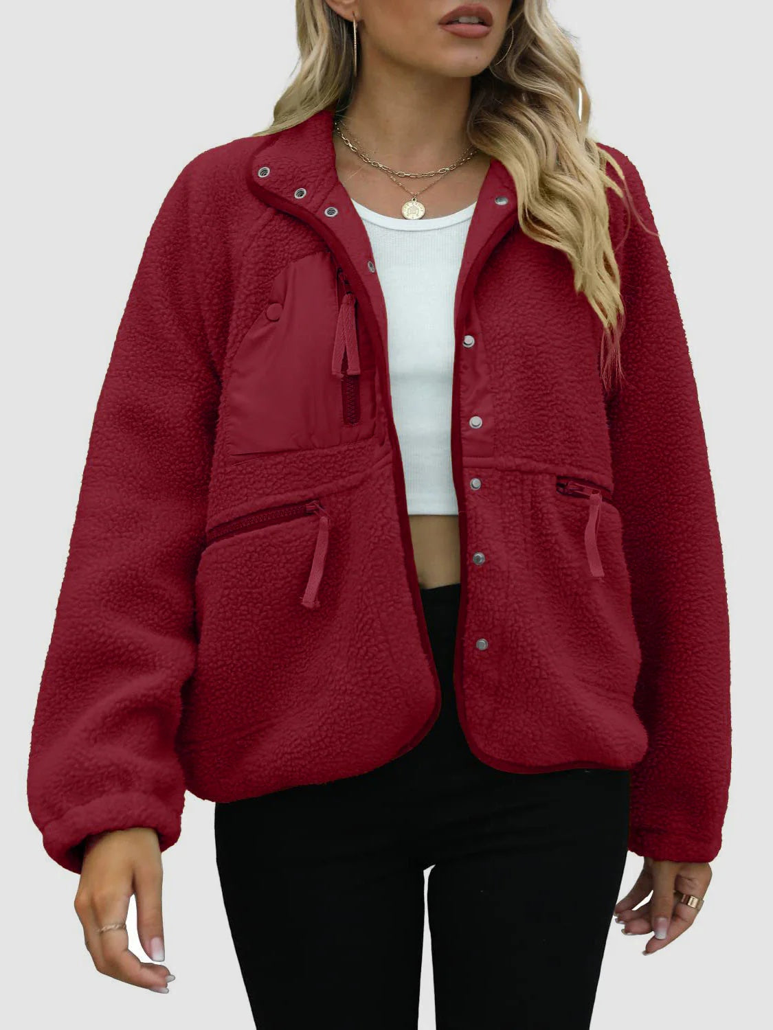 Short Cardigan Plush Jacket Lamb Wool Coat