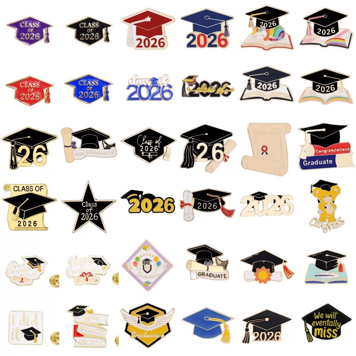 New Graduation Season Bachelors Cap Series Brooch Set