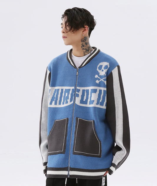 Bomber en tricot crâne facile