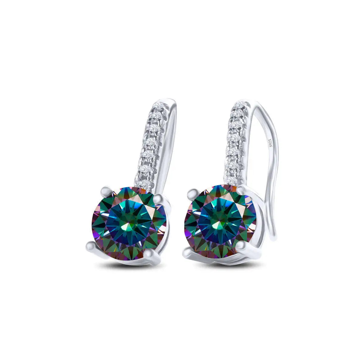 1ct D Color Moissanite 925 Sterling Silver Drop Earrings for Women Wedding