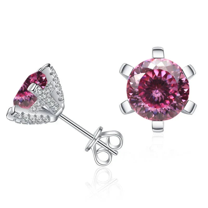 1ct D VVS Moissanite Stud Earrings 925 Sterling Silver 3EX Cut Women Daily