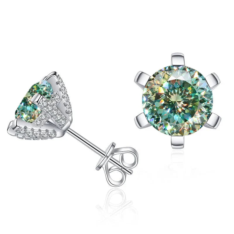 1ct D VVS Moissanite Stud Earrings 925 Sterling Silver 3EX Cut Women Daily