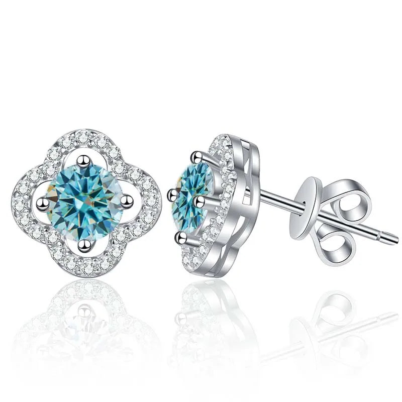 1 Karat Moissanit Ohrstecker für Damen 925 Sterling Silber Hochzeitsgeschenk