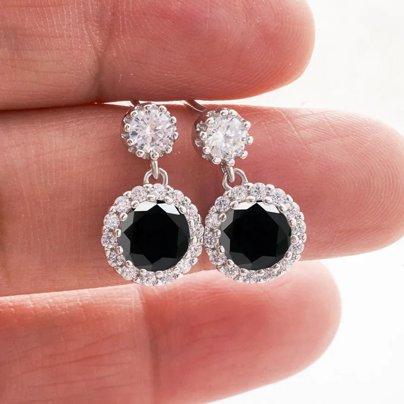Boucles d'oreilles pendantes en moissanite 1 carat pour femme en argent sterling S925 plaqué or blanc 18 carats