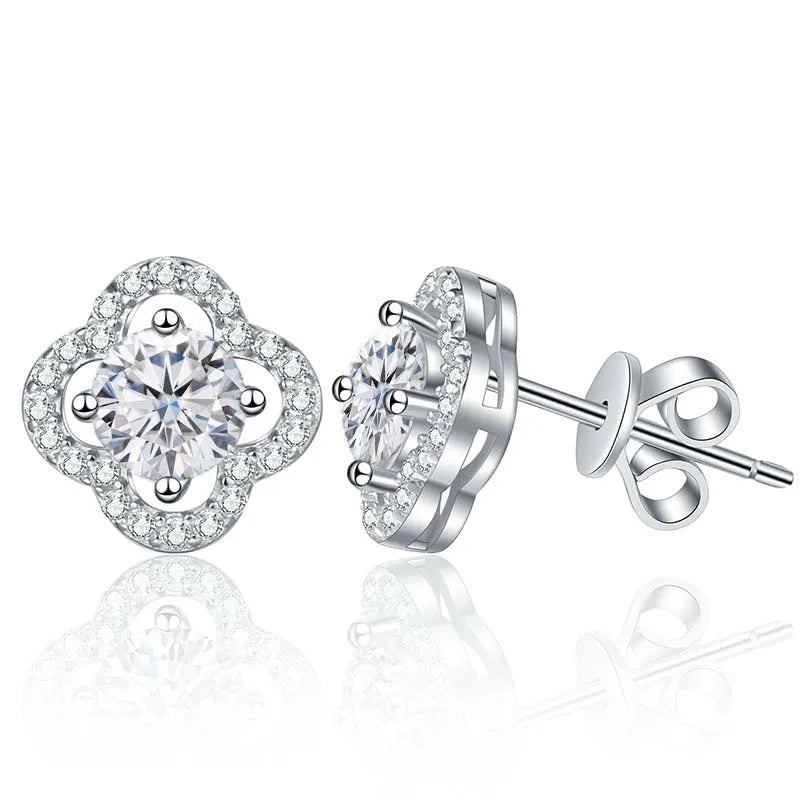 1 Karat Moissanit Ohrstecker für Damen 925 Sterling Silber Hochzeitsgeschenk