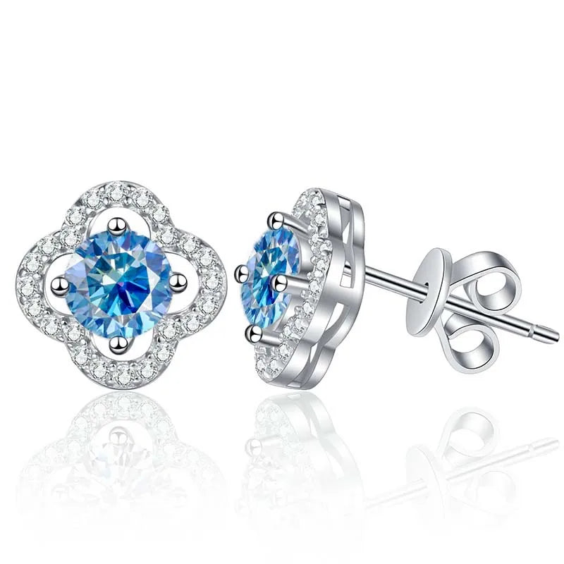 1 Karat Moissanit Ohrstecker für Damen 925 Sterling Silber Hochzeitsgeschenk
