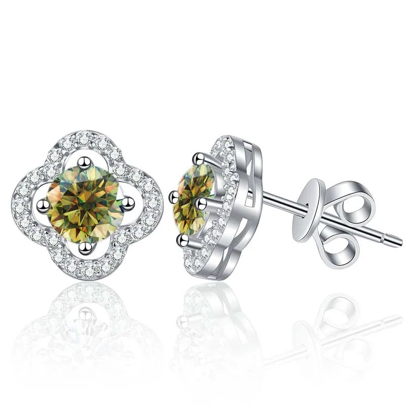 1 Karat Moissanit Ohrstecker für Damen 925 Sterling Silber Hochzeitsgeschenk